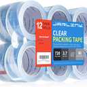 JARLINK Clearer Packing Tape 12 Rolls, Heavy Duty Packaging Tape for Shipping Packaging Moving Sealing, 2.7mil Thick, 1.88 inches Wide, 60 Yards Per Roll, 720 Total Yards