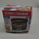 George Foreman 2-Serving Classic Plate Electric Indoor Grill and Panini Press, Black, Small Compact Size, GR10B