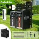 Air Conditioner Fence Privacy Screen 1 Panel, 40.27" W x 54.6" H Outdoor Metal Privacy Fence, Black Wood-Look Screen for AC, Trash Can, Pool Equipment, Yard Garden