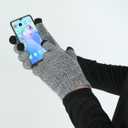 Heat Logic Unisex Thermal Soft Knitted Winter Gloves, Touch Screen Texting Cold Weather Warm Gloves for Men & Women (Grey)