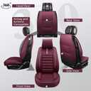 OASIS AUTO Car Seat Covers Front Seats Premium Waterproof Faux Leather Cushion Universal Accessories Fit SUV Truck Sedan Automotive Vehicle Auto Interior Protector (OS-001 Burgundy)