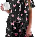 Ekouaer Pajamas  for Women Short Sleeve Sleepwear Button Down Pjs Soft L
