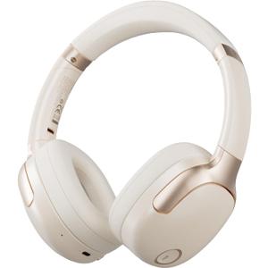 Hybrid Active Noise Cancelling Headphones, Wireless Over Ear Bluetooth, 50H Long ANC Playtime, Rotatable and Foldable, HiFi Audio Deep Bass, Customized EQ via APP, Transparency Mode (Off White)