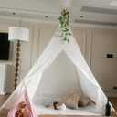 ABULU Elegant 5-Sided Lace-Adorned Large Teepee Tent for Adults87" HeightIndoor/Outdoor Versatile Use Boho Indian DesignPerfect for Princess Parties, Weddings, Beach & Picnics  White