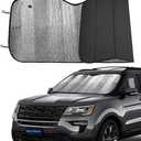 Big Hippo Front Car Sun Shade Windshield, Jumbo/Standard Sunshade Keeps Vehicle Cool UV Ray Sun Visor Protector Sunshades - Easy to Use Folding Sun Shade - Silver/Black Sides(Size: 55.16 X 27.5inch)