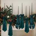 12 Pcs Green Christmas Candlestick Bows Decor 13 Inch Large Coquette Decorations Bows for Table Self Adhesive Candle Holder Gift Wrapping Wedding Bridal Shower Bachelorette Party Centerpieces
