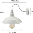 BRIGHTESS W8903 Retro White Wall Sconce Barn Lamp Industrial Vintage Farmhouse Wall Lamp Led Porch lamp for Indoor Hardwired (2 Packs), Set of 2