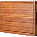 XL Cutting Board for Kitchen, 20x15" Extra Large, 1" Thick Bamboo Wood Butcher Chopping Block, Cheese Board, Durable Reversible with Juice Grooves and Handles