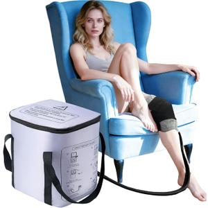 19 QT Ice Machine for Knee After Surgery with 6- Timer, 3 Speeds, Cold Therapy Machine for Knee Replacement, Cryotherapy Pain Relief w/Compression Pad for Shoulder, Hip and Ankle (Gray)
