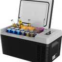 18QT(17L) Portable Refrigerator Fridge,-4~50,Mini Fridge With 12/24V DC & 110-240V AC,Electric Cooler,Black