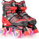 SULIFEEL Adjustable Kids Roller Skates for Boys Adjustable Light up Wheels, Best Children Gift for Beginners Indoor Outdoor Sports  S, 28-31