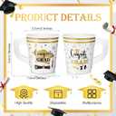 Maxcheck 75 Pcs Graduation Decorations 7 oz Ice Cream Paper Cups with Handles Bulk Congrats Grad Disposable Class of 2026 Cold Chocolate Beverage Tea Coffee Cups for Holiday Party Supplies(White)