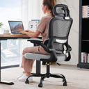 TRALT Office Chair Ergonomic Desk Chair with Lumbar Support Black Grey, 1
330 LBS Home Office Desk Chairs with Headrest, Reading Chair with Flip-up Armrests, Comfortable Computer Chairs Gaming Chair