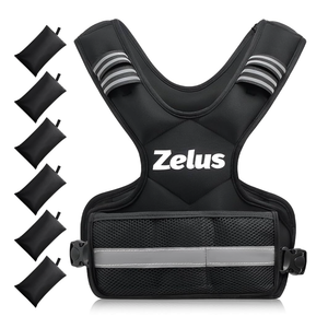 ZELUS Weighted Vest for Men and Women | 4-10lb Vest with 6 Ironsand Weights for Home Workouts | Adjustable Body Weight Vest Exercise Set for Cardio and Strength Training