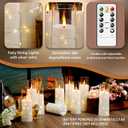 kakoya Flameless LED Candles with Timer 9 Pc Flickering Flameless Candles for Romantic Ambiance and Home Decoration Stable Acrylic Shell,with Embedded Star StringBattery Operated CandlesWhite