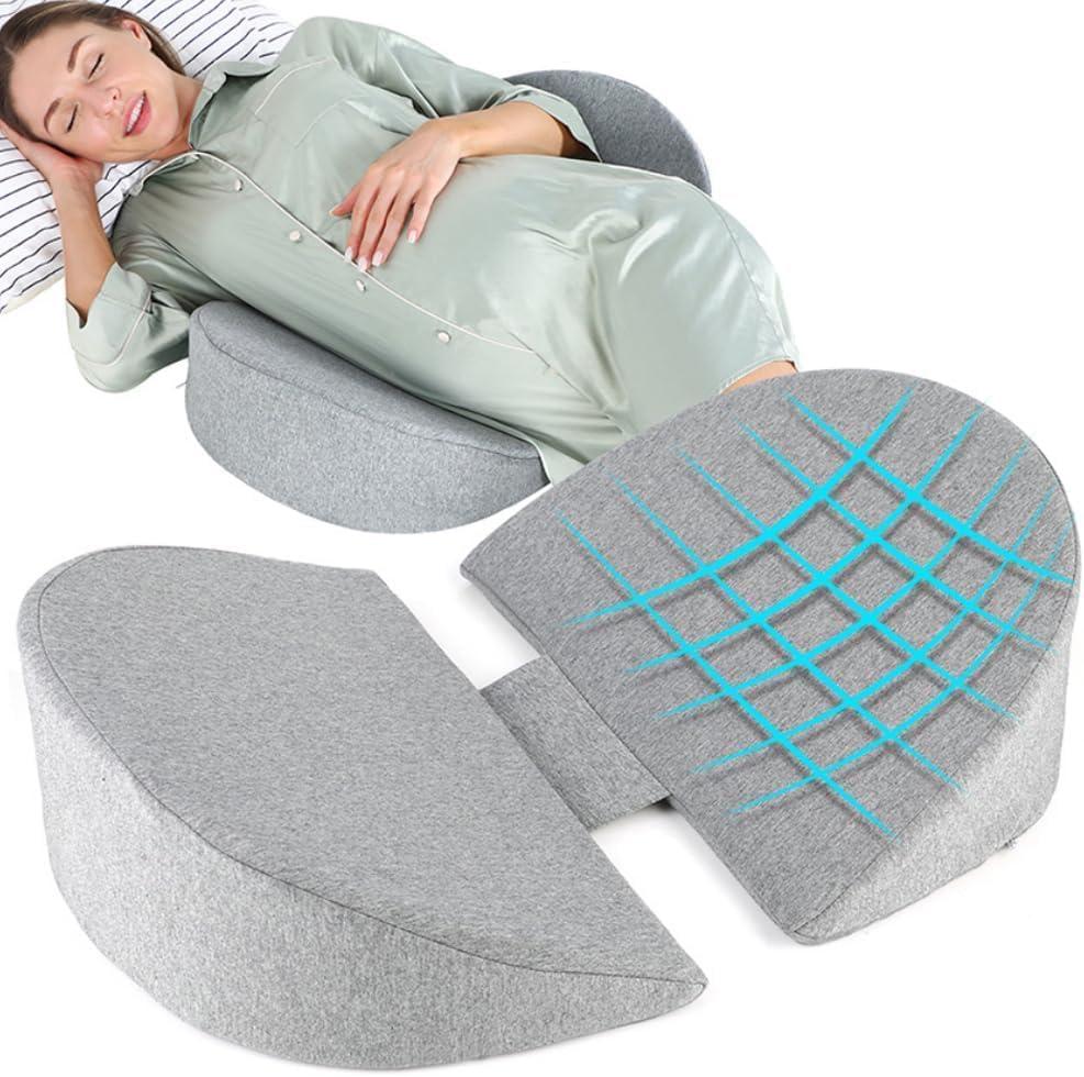 Pregnancy Wedge Pillow for Sleeping, Upgraded Memory Foam Maternity Pillow for Pregnant Women, Pregnancy Body Pillow with Cooling Removable, Washable Cover, Support for Belly,Back, Legs (Dark Grey)
