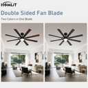60 Inch Smart Ceiling Fan, Black Indoor/Outdoor Ceiling Fans with Lights and Remote, Compatible with Alexa/Google/App, 3CCT Dimmable 6 Speeds Timing for Living Room Bedroom Patio