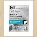 Americanflat 9x11 Picture Frame with Shatter-Resistant Glass - Use as 6x8 Frame with Mat or Display 9x11 Photo Without Mat - Hudson Collection - Wide Picture Frames for Tabletop and Wall - Natural Oak