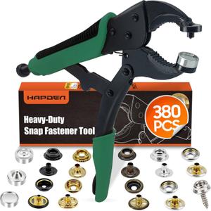 Heavy Duty Snap Fastener Tool, Snap Setter Tool with 100 Sets 4 Color Boat Cover Snaps, Snap Repair Kit, Repairing Boat Covers, Canvas, Fabric, Tarps (Green)