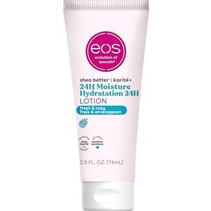 eos 24H Moisture Travel Body Lotion- Fresh & Cozy, Travel Size Essential, Toiletries, Mini Body Lotion, 2.5 fl oz