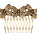 MINACHI Vintage Style Butterflies Hair Comb, Gold-Toned Color, Bridal Hair Accessories for Women