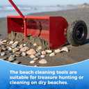 Beach Cleaning Tools, Used for Beach Cleaning and Beach Treasure Hunting, 28-inch Wide Basket-Shaped with Wheels, Beach Sand Cleaning Machine, Suitable for Beach Camping and Family Activities
