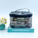 2 x TotePrint 1PCS Clear Handle Zipper Cosmetic Bag and Versatile Travel Pouch,7.09 * 4.72 * 5.12inch Durable PVC Material,for Makeup Travel Essentials (With-1PCS)