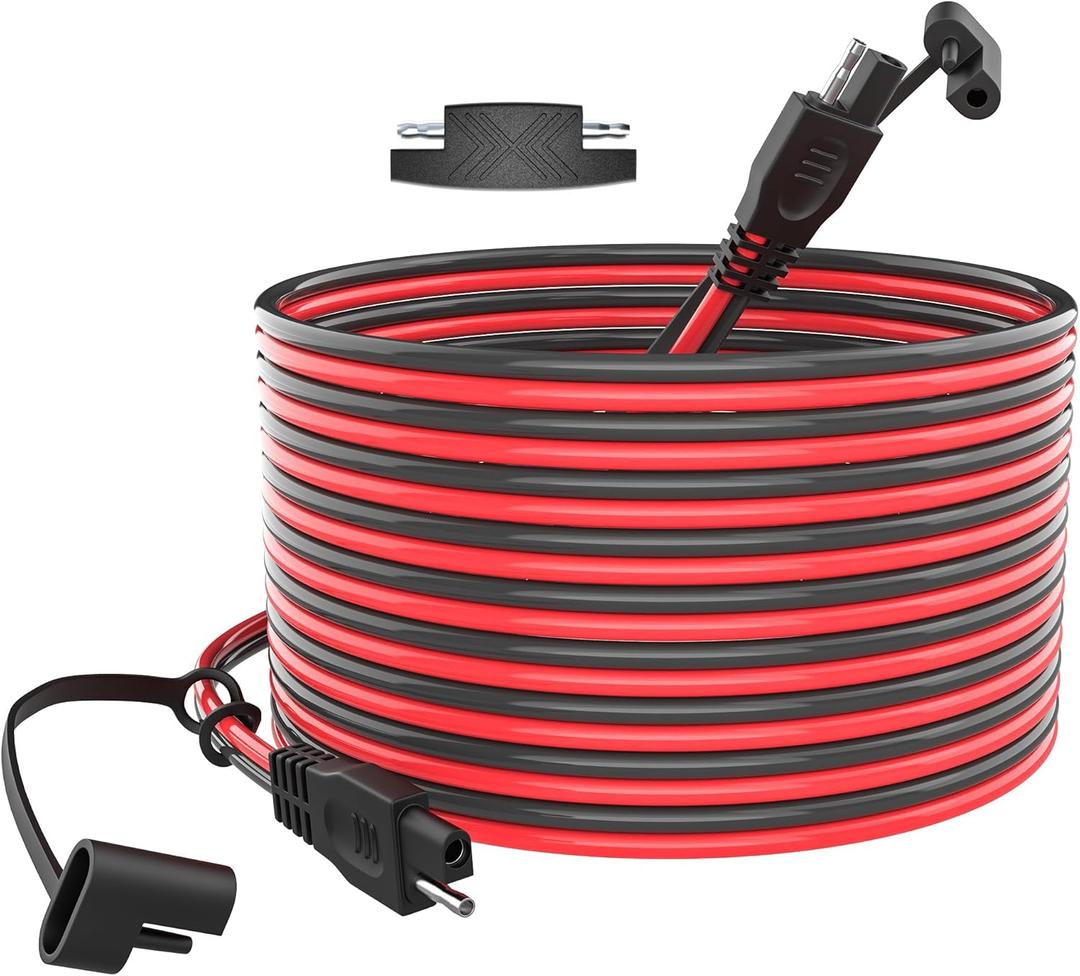 POWOXI 30FT SAE Extension Cable 16 AWG Quick Disconnect Wire Harness SAE to SAE Connector for Solar Panel Wire Battery Automotive RV Motorcycle Tractor