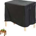 Winter Outdoor Raised Garden Bed Cover, 122x78x62cm/48x30x24in 420D Oxford Cloth Waterproof for Elevated Planter Box Stand for Snow Frost & Rain Protection (Black, Cover Only)
