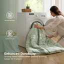 Bedsure Queen Comforter Set - 7 Pieces Floral Sage Green GentleSoft Bedding Sets, Queen Bed in a Bag with Botanical Flowers Winter Comforter, Sheets, Pillowcases & Shams