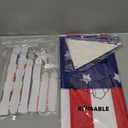 HOOSUN Patriotic 4th of July Decorations Set, 9 Pcs Red White and Blue Paper Fans, USA Pennant Bunting, Star Streamers, Patriotic Tablecloth for Fourth of July Party Supplies, Memorial Day Decor