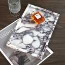 Real Luxurious Natural Marble Vanity Tray Genuine Marble Storage Tray for Home Decor Stone Tray for Bathroom/Kitchen/Vanity/Dresser,Plate Holder for Tissues, Candles, Towel