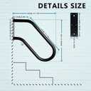 Handrail for Outdoor Steps 18.5' Safety Grab Bar for Stairs 304SS Wall Mounted Stair Railing U Shaped Handrail 1.25" Tube Hand Railing for Garage Entry Steps Stair Interior or Exterior Stairway