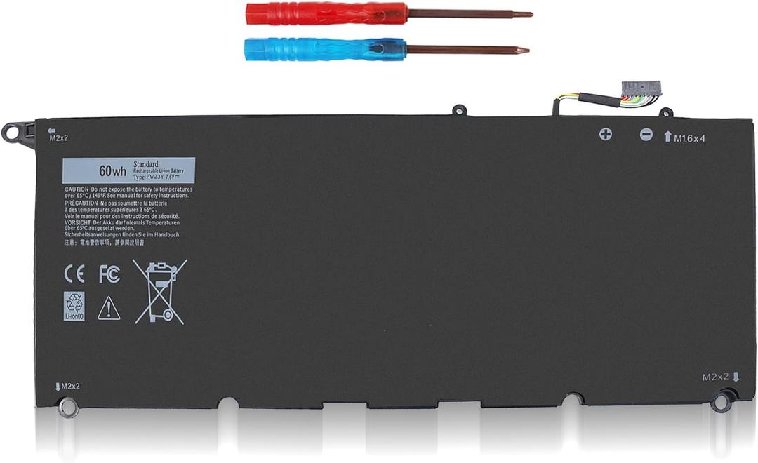 PW23Y 0PW23Y Laptop Battery for Dell XPS 13 9360 P54G002 13-9360-D1605G 13-9360-D1605T 13-9360-D1609 13-9360-D1609G 13-9360-D1705G XPS 13 2017 Series Replacement TP1GT RNP72 0RNP72 0TP1GT OPW23Y