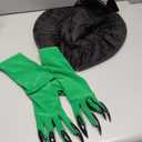 Halloween Witch Costume Set  Witch Hat, Green Claw Gloves & Glasses  4pcs Dress-Up Kit for Cosplay & Party Fun