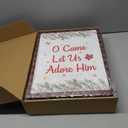 HOURIA 6Pcs Framed Buffalo Plaid Christmas Canvas Wall Art, Joy to The World Xmas Christian Jesus Wall Decor for Home,12x16 Vintage Religious Christmas Decorations for Living Room Bedroom