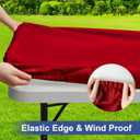 homing Rectangle Table Cloth Cover, Waterproof Polyester Elastic Fitted Tablecloth, Fits for 6 Foot Folding Tables, Washable Table Protector for Picnic, Camping, Outdoor (Red, 30" x 72")