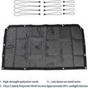 Voodonala for Jeep JL Sunshade Mesh Sun Shade Bikini Top Roof Sunblock Mesh Heat Shield Mesh for 2018-2026+Jeep Wrangler JL JLU 2/4 Door & Gladiator JT, Block Heat Block UV Rays Plain Black