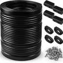 Bunk Wrap Kit Roll 16ft with Endcaps for Boat Trailer, 2"x4" Waterproof PE Synthetic Bunk Cover Replaces Carpet, Black