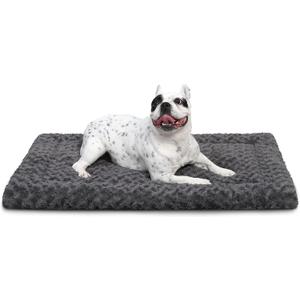 Washable Dog Bed Mat Dog Crate Pad Soft Fluffy Pet Kennel Beds Dog Sleeping Mattress for Large Jumbo Medium Small Dogs, 29 x 18 Inch, Gray
