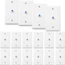 1-Port TV Cable Wall Plate F Connector Wall Plate Coax Wall Plate Video Wall Jack Single Gang Wall Plates (Blue, 16 Pcs)