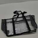 Clear Beach Tote Bag - Waterproof PVC Stadium Approved - Extra Large Transparent Bag for Pool, Concert (Black)
