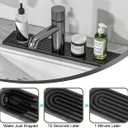 Faucet Mat for Kitchen Sink - Diatomite Fast Drying Stone Sink Tray, Super Absorbent,Faucet Splash Guard for Bathroom Counter (DarkGrey, 23.6" x 4")