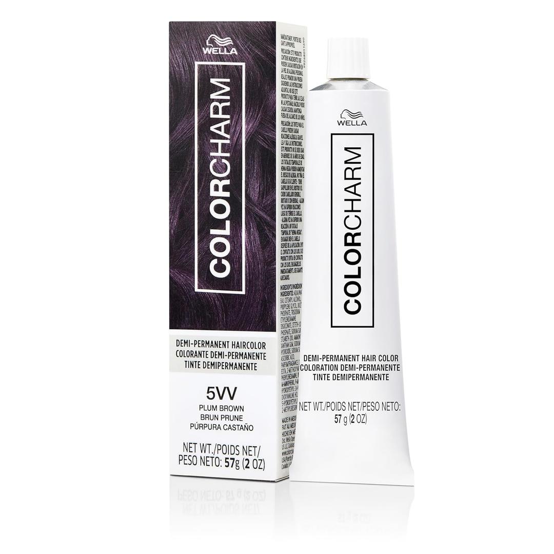 COLORCHARM Demi Permanent Hair Color - Gloss, Refresh & Tone - 2 Fl Oz (5VV Plum Brown)