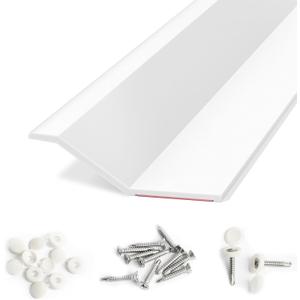 Elvone Garage Door Seal Top and Sides, 40 FT Universal TPE Weather Stripping Garage Door Trim Seal Weatherproofing Garage Door Seals with Nails and Lids in White
