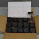 20 PACK 2 oz Glass Shot Bottles w/ Black Lids & 20 Labels - Small Clear Jar for Ginger, Wellness Shot, Juice, Sample, Whiskey - Travel Essentials Mini Bottles - Wide Mouth, Leakproof, Dishwasher Safe