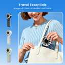 AWOAWO Portable Handheld Fan, 5 Gear Wind, Battery Operated, Up to 13 Working Hours, Mini Personal Hand Fan Blow Cold Air for Travel, Beach, Vacation & Outdoor Activities (Black)