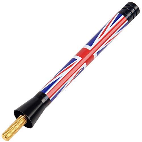ONE250 Antenna, Compatible with Mini Cooper All Models - Will fit Any Mini Cooper, Cooper S, Convertible, Countryman, Clubman, Coupe or Roadster (Red/Blue/White Union Jack UK Flag)