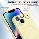 for iPhone 14 Magnetic Case, Cute Soft Liquid Silicone Case for Women Girls Men Anti-Scratch Anti-Drop Shockproof Bumper Full Camera Lens Protection Cover for iPhone 14-Yellow