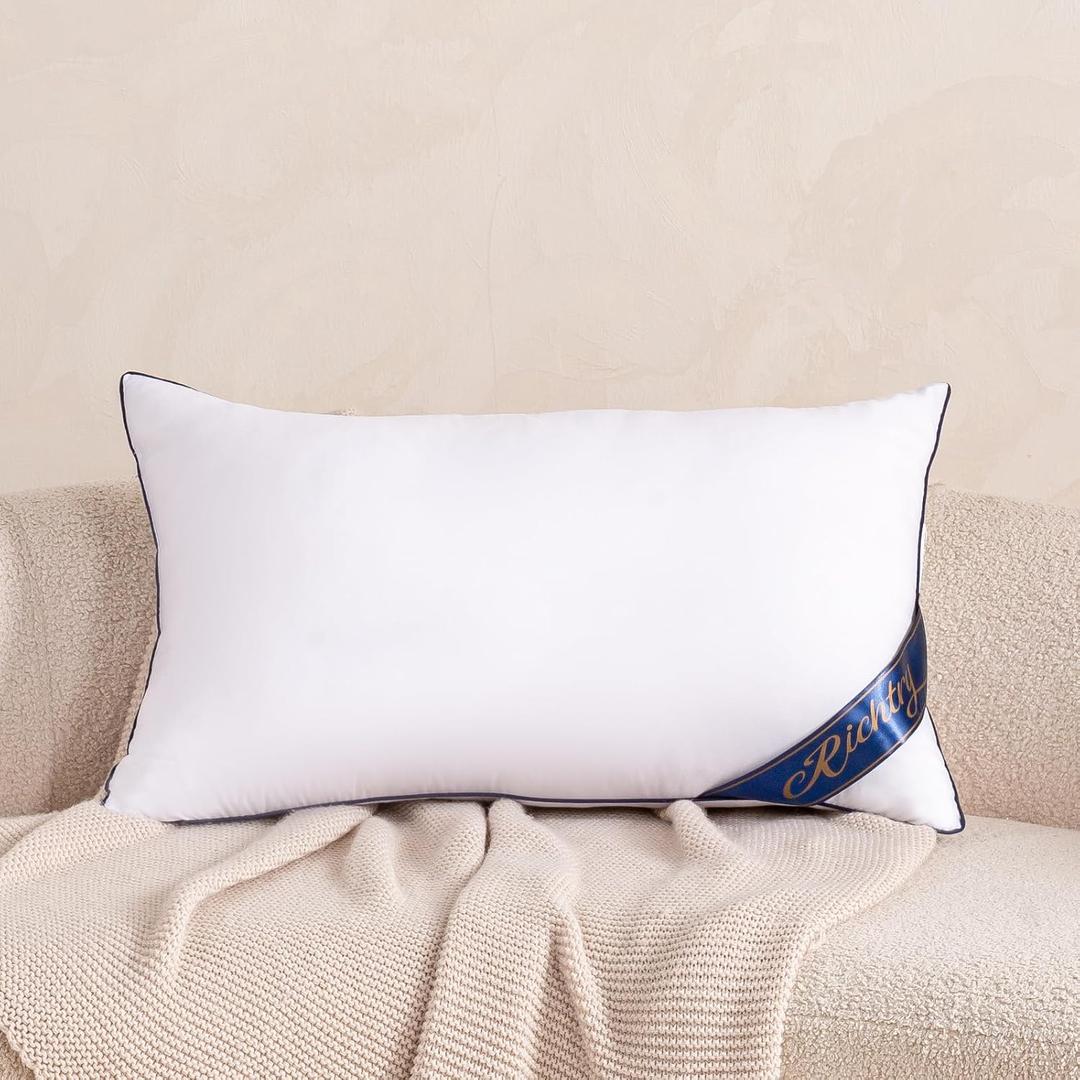 Premium Memory Foam 16 x 26 Inch Throw Pillow Insert - Decorative Lumbar Throw Pillow for Living Room, Sofa and Couch, 16 x 26 Inch, White